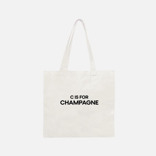 White Tote Bag with Black Logo